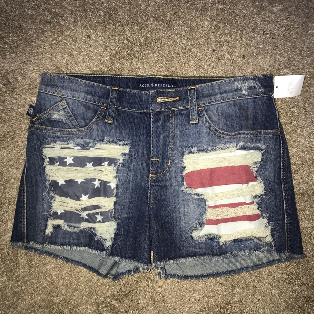AMERICAN FLAG JEAN SHORTS
